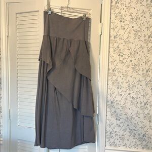 Cotton tiered long gray skirt, size large. Earth Creations.